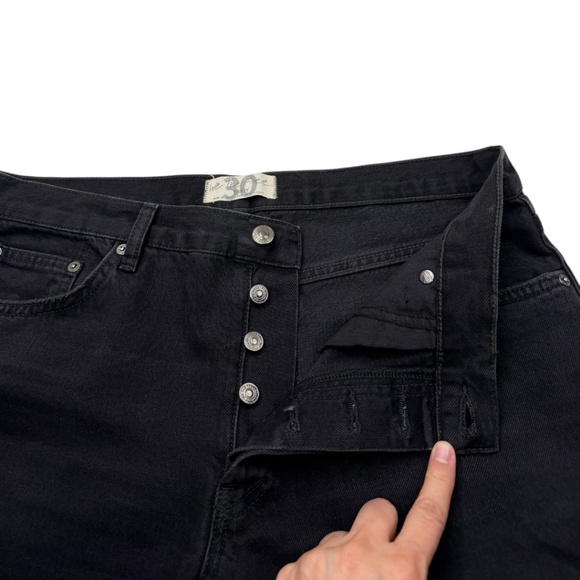 Free People Maggie Mid Rise Straight Leg Distressed Chewed Hem Jeans - Picture 5 of 12